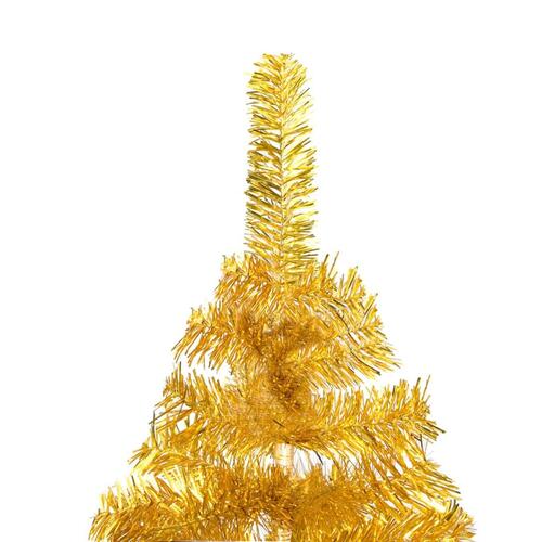 Kunstigt juletræ med fod 150 cm PET guldfarvet