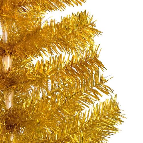 Kunstigt juletræ med fod 150 cm PET guldfarvet