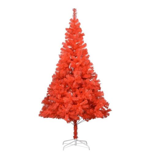 Kunstigt juletræ med fod 180 cm PVC rød