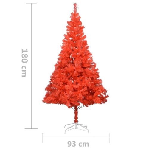 Kunstigt juletræ med fod 180 cm PVC rød