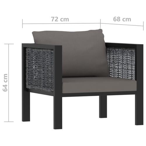 Sofamodul til haven med hynde polyrattan antracitgrå