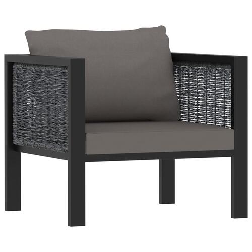 Haveloungesæt 8 dele med hynder polyrattan antracitgrå
