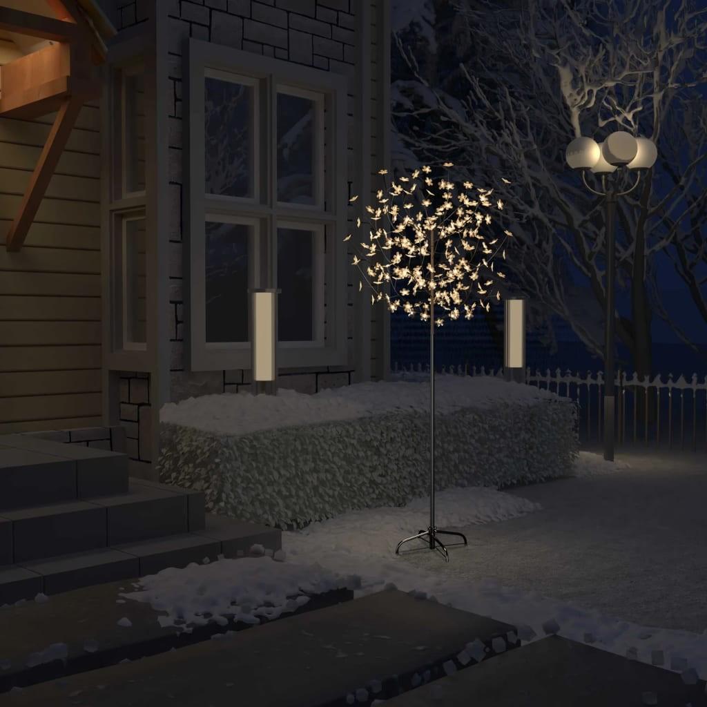Juletræ 200 LED'er varmt hvidt lys kirsebærblomst 180 cm