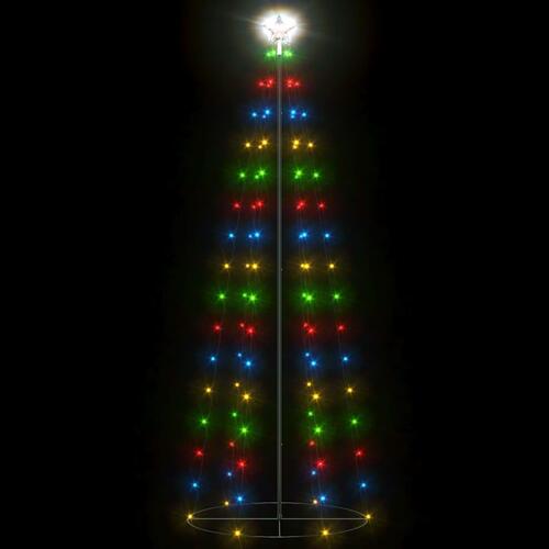 Lysende juletræ 70x180 cm 100 LED'er farverigt lys