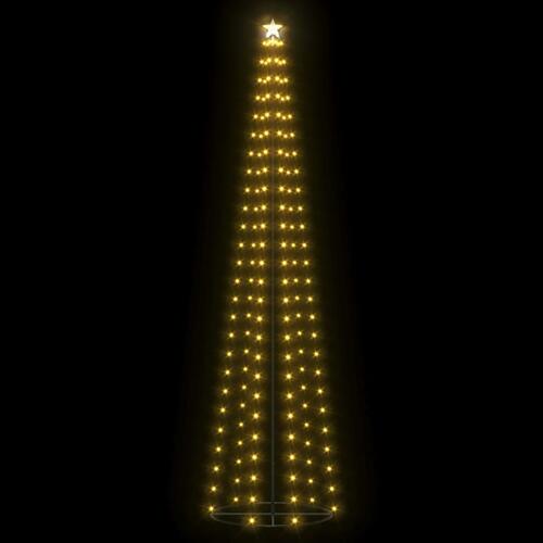 Lysende juletræ 70x240 cm 136 LED'er varmt hvidt lys