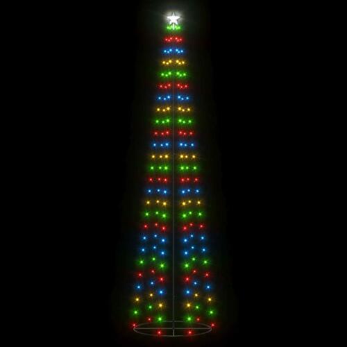 Lysende juletræ 70x240 cm 136 LED'er farverigt lys
