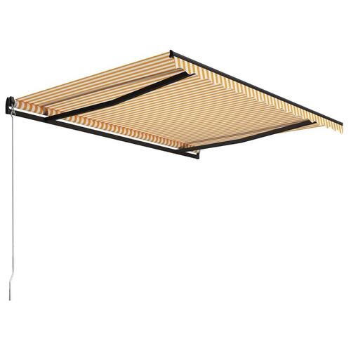 Foldemarkise manuel betjening 400x300 cm gul og hvid