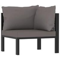 Hjørnedel til sofa med venstre armlæn polyrattan antracitgrå
