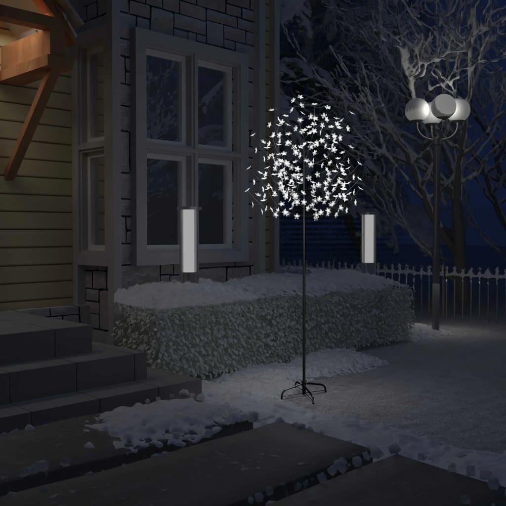 Juletræ 220 LED'er kirsebærblomst 220 cm koldt hvidt lys