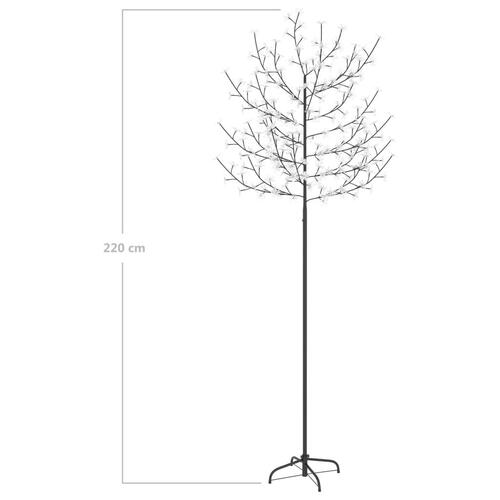 Juletræ 220 LED'er kirsebærblomst 220 cm koldt hvidt lys