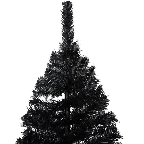 Kunstigt juletræ med fod 180 cm PVC sort