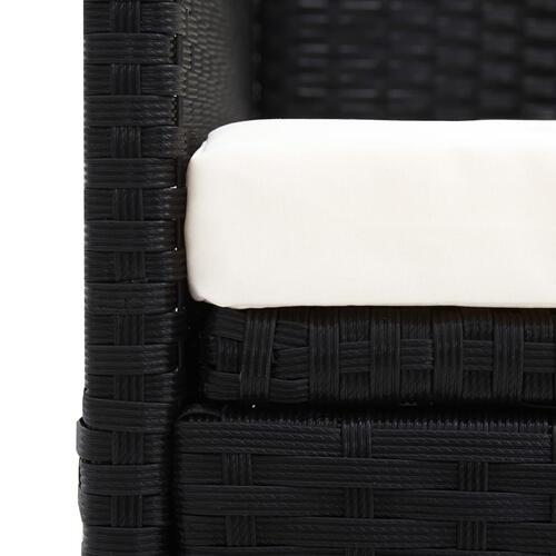 Havesofa med baldakin polyrattan sort