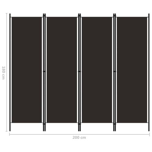 4-panels rumdeler 200 x 180 cm brun