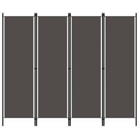 4-panels rumdeler 200 x 180 cm antracitgrå