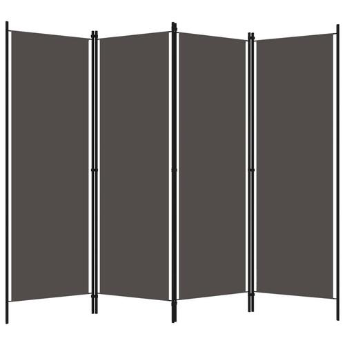 4-panels rumdeler 200 x 180 cm antracitgrå