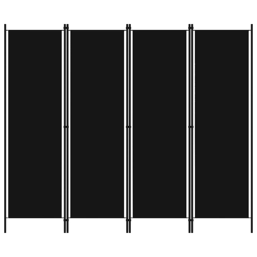 4-panels rumdeler 200 x 180 cm sort