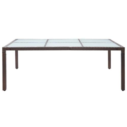 Udendørs spisebord 200x150x74 cm polyrattan brun