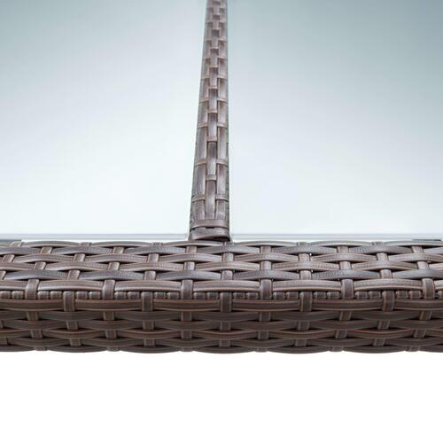 Udendørs spisebord 200x150x74 cm polyrattan brun
