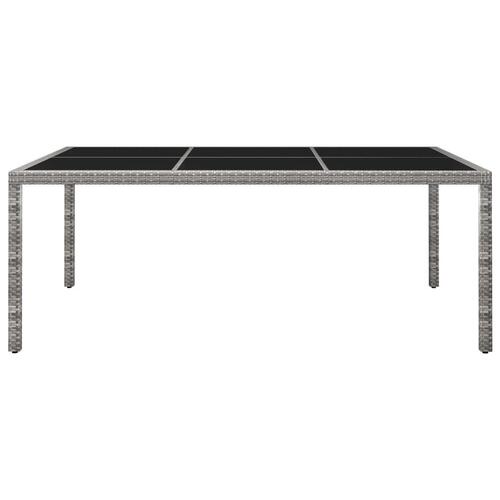 Udendørs spisebord 200x150x74 cm polyrattan grå