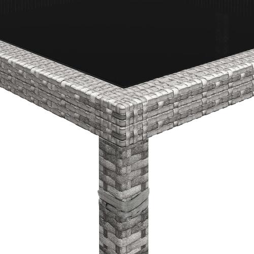 Udendørs spisebord 200x150x74 cm polyrattan grå