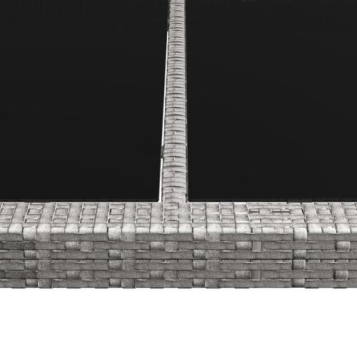 Udendørs spisebord 200x150x74 cm polyrattan grå