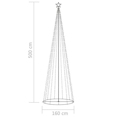 Lysende juletræ 160x500 cm 752 LED'er varmt hvidt lys
