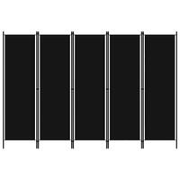 5-panels rumdeler 250 x 180 cm sort