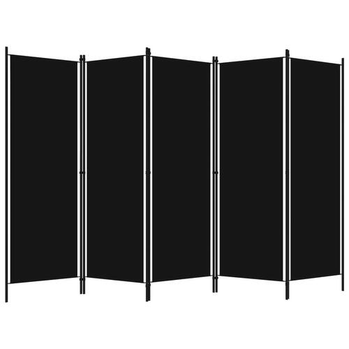 5-panels rumdeler 250 x 180 cm sort