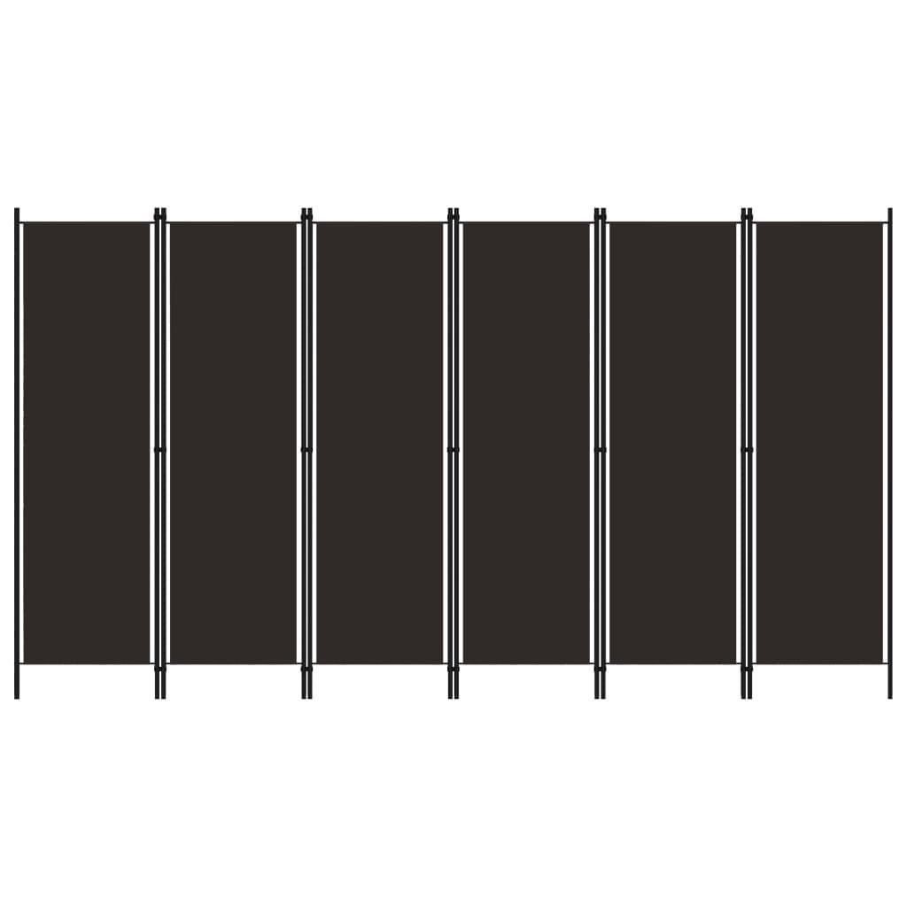 6-panels rumdeler 300 x 180 cm brun