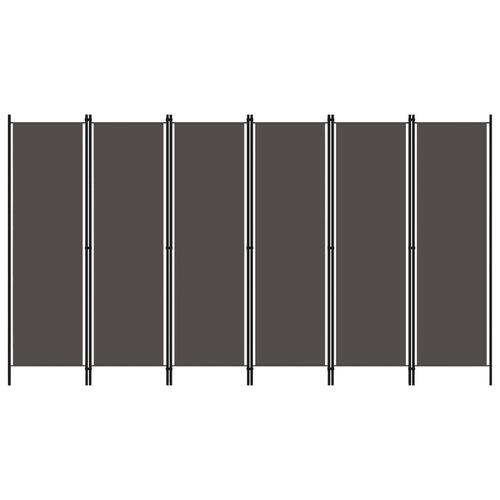 6-panels rumdeler 300 x 180 cm antracitgrå