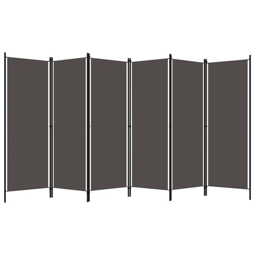 6-panels rumdeler 300 x 180 cm antracitgrå