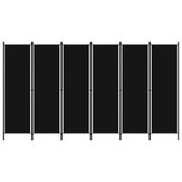 6-panels rumdeler 300 x 180 cm sort