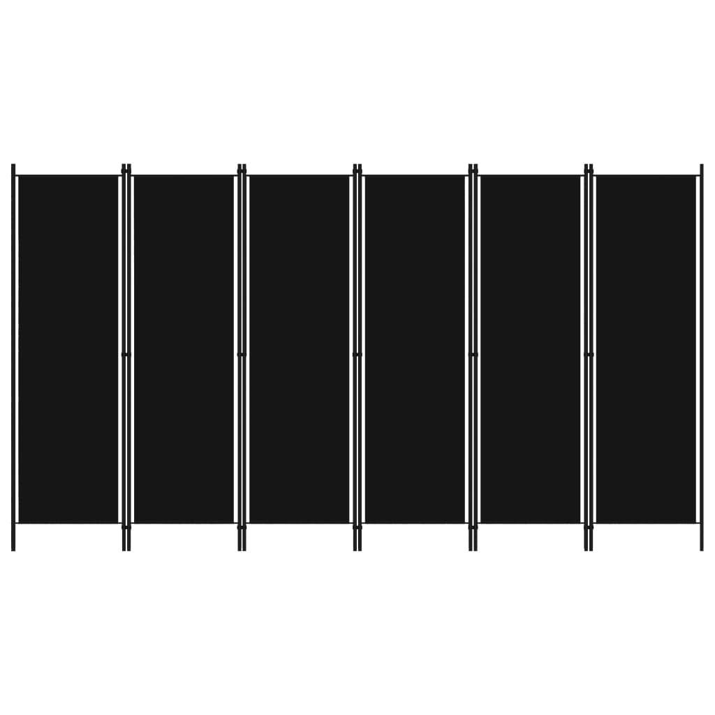 6-panels rumdeler 300 x 180 cm sort