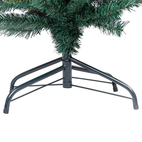 Smalt kunstigt juletræ med juletræsfod 150 cm PVC grøn