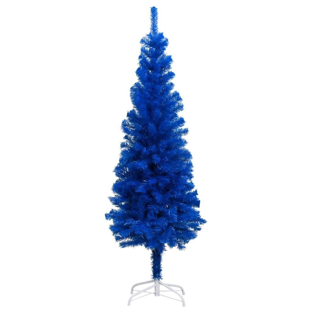 Kunstigt juletræ med fod 150 cm PVC blå
