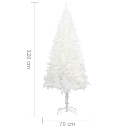 Kunstigt juletræ naturtro nåle 120 cm hvid