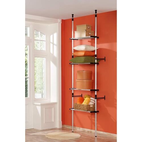 Teleskopisk garderobesystem med hylder aluminium