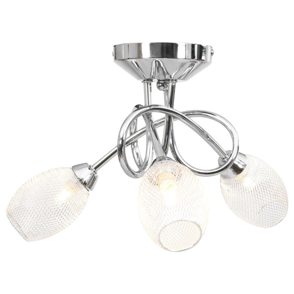 Loftlampe med forkromet lampeskærme til 3 G9-pærer