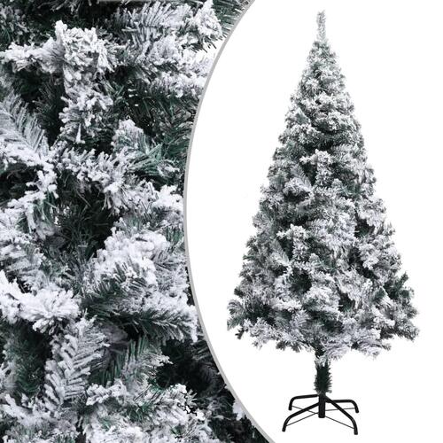 Kunstigt juletræ med sne 150 cm PVC grøn