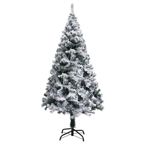 Kunstigt juletræ med sne 150 cm PVC grøn