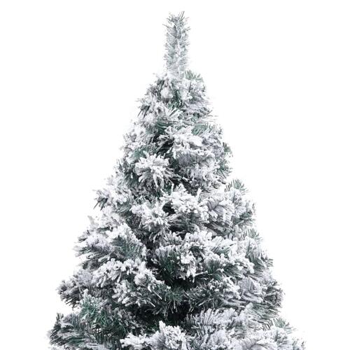 Kunstigt juletræ med sne 150 cm PVC grøn