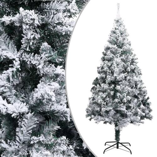 Kunstigt juletræ med sne 210 cm PVC grøn
