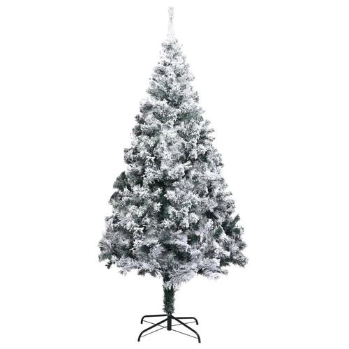 Kunstigt juletræ med sne 210 cm PVC grøn