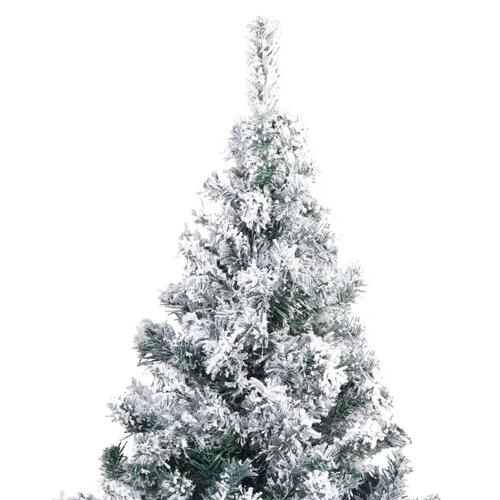 Kunstigt juletræ med sne 210 cm PVC grøn