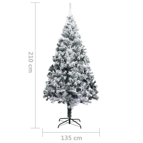 Kunstigt juletræ med sne 210 cm PVC grøn