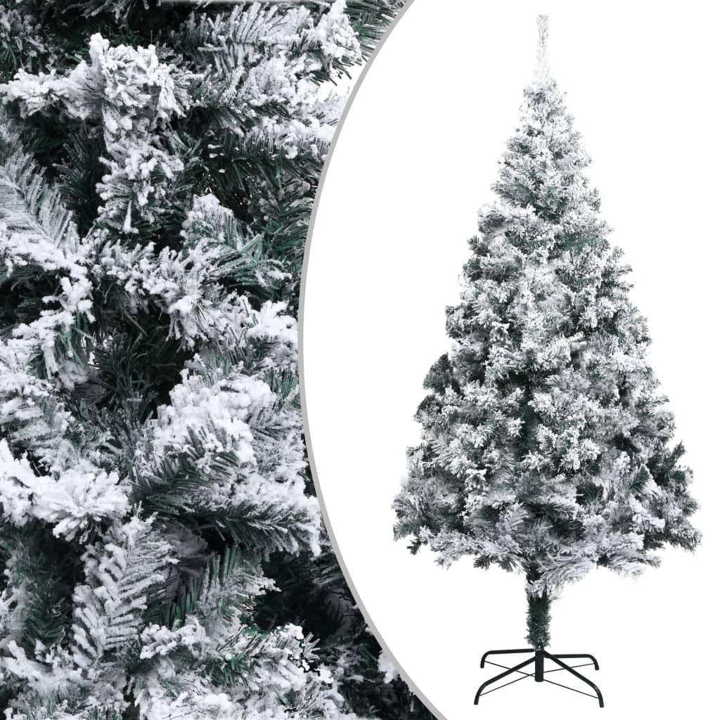 Kunstigt juletræ med sne 240 cm PVC grøn