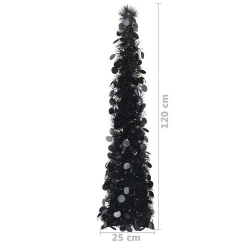 Kunstigt juletræ med pop-op-funktion 120 cm PET sort