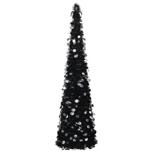Kunstigt juletræ med pop-op-funktion 150 cm PET sort
