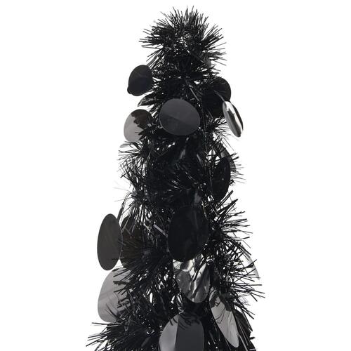 Kunstigt juletræ med pop-op-funktion 150 cm PET sort