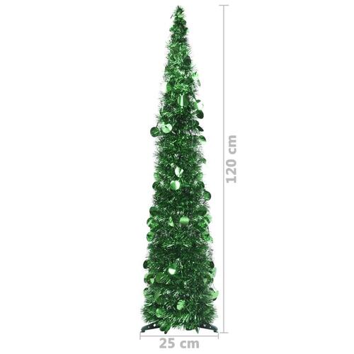Kunstigt juletræ med pop-op-funktion 120 cm PET grøn